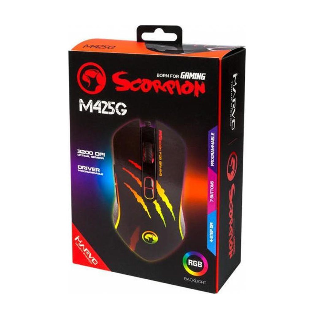 Gaming Ποντίκι Μαύρο Marvo M425G RGB