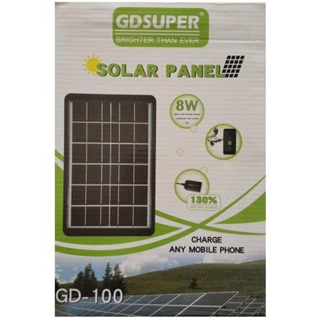 Ηλιακός φορτιστής φορητών συσκευών 8W με σύνδεση USB GDSUPER GD-100