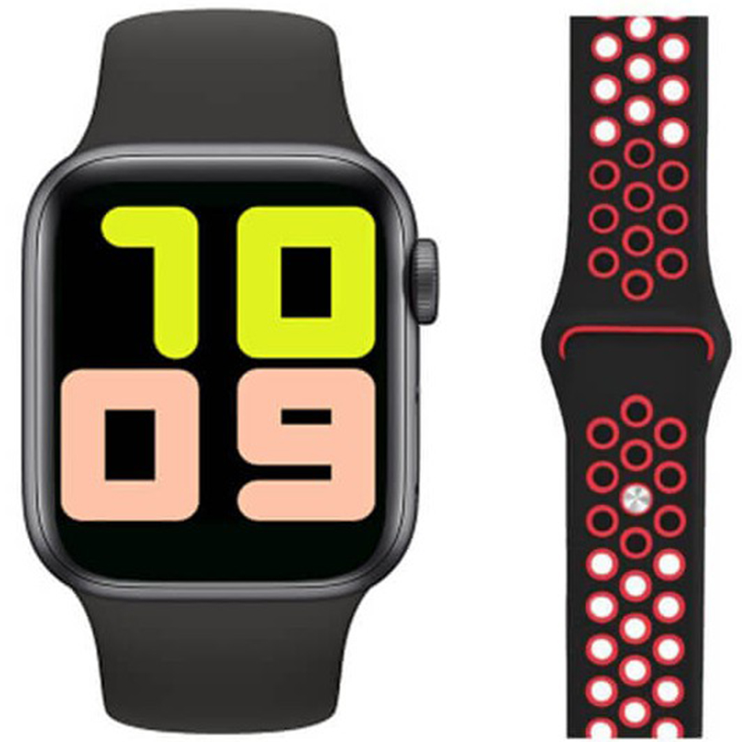 Smartwatch με παλμογράφο T55 σε χρώμα μαύρο/κόκκινο