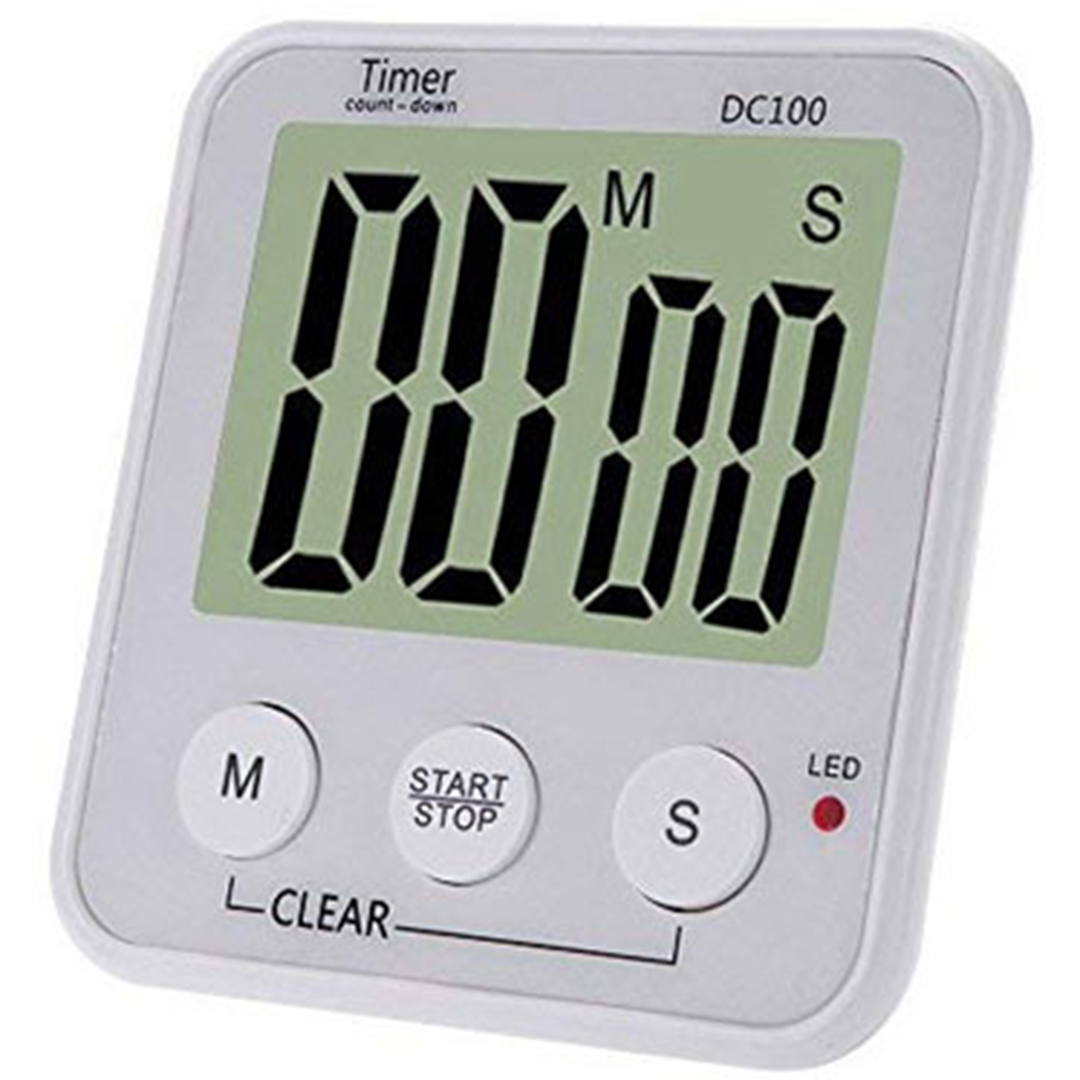 Φορητό χρονόμετρο με μεγάλη οθόνη Lcd αντίστροφη μέτρηση ψηφιακό ρολόι ξυπνητήρι DC100