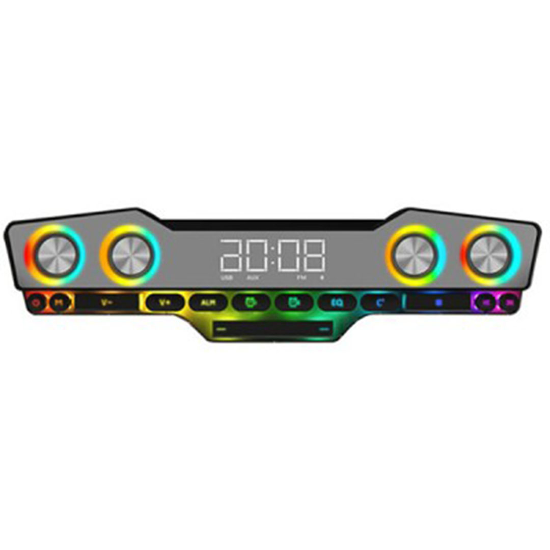 Ηχείο-μπάρα υπολογιστή με RGB φωτισμό, bluetooth, ισχύ 16watts και subwoofer V18 σε μαύρο χρώμα