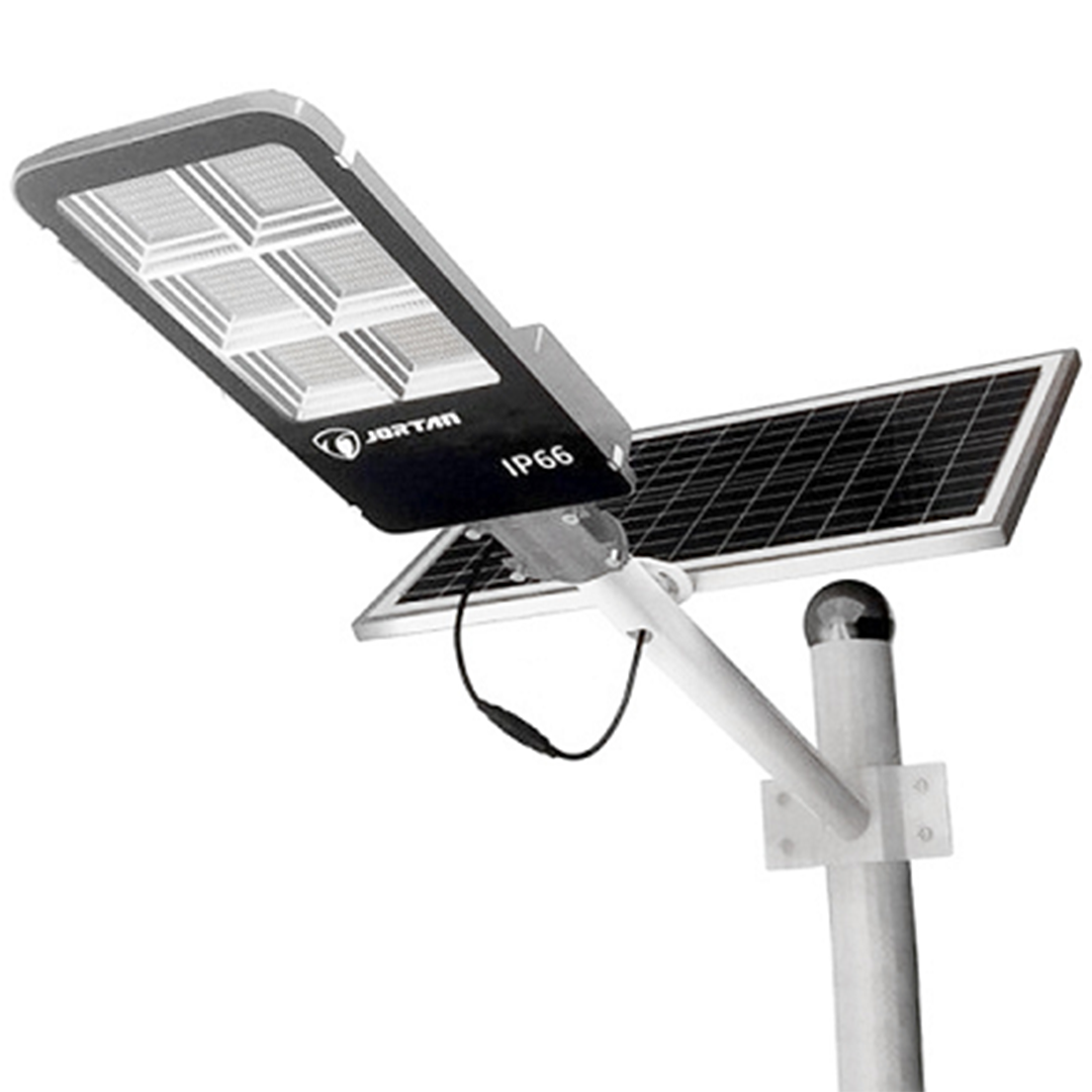 Solar street lamp, ηλιακός προβολέας 200W με χειριστήριο Jortan JT-YS-200W-TZ σε μαύρο χρώμα