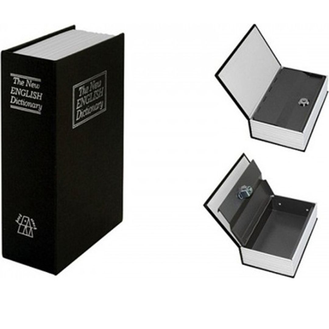 Βιβλίο χρηματοκιβώτιο με κλειδαριά the new english dictionary 24x15,5x5,5cm MOTARRO MI028-3 μαύρο
