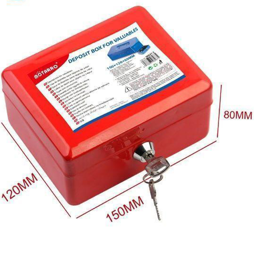 Μεταλλικό κουτί ταμείου με κλειδί 12.5x9x5.5εκ MOTARRO MI027-1 κόκκινο