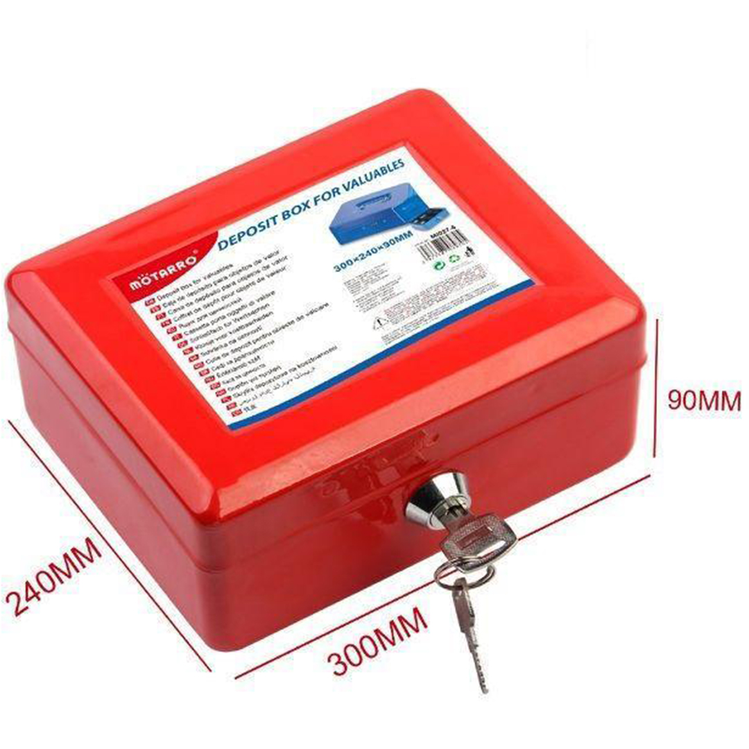 Μεταλλικό κουτί ταμείου με κλειδί 30x24x9εκ MOTARRO MI027-5 κόκκινο