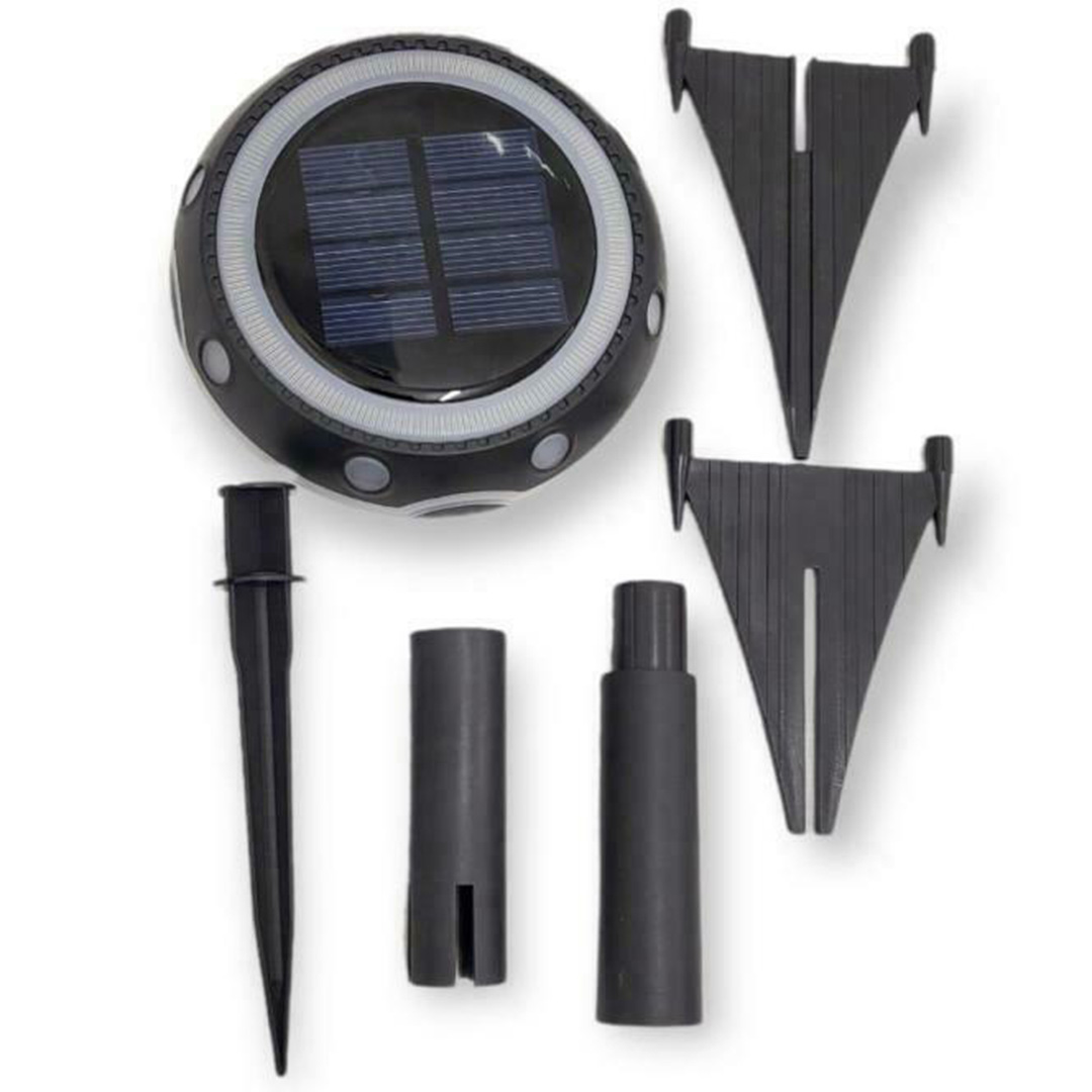 Καρφωτό ηλιακό φωτιστικό με ανιχνευτή κίνησης και αισθητήρα φωτός rgb aerbes AB-TA125 σε μαύρο χρώμα