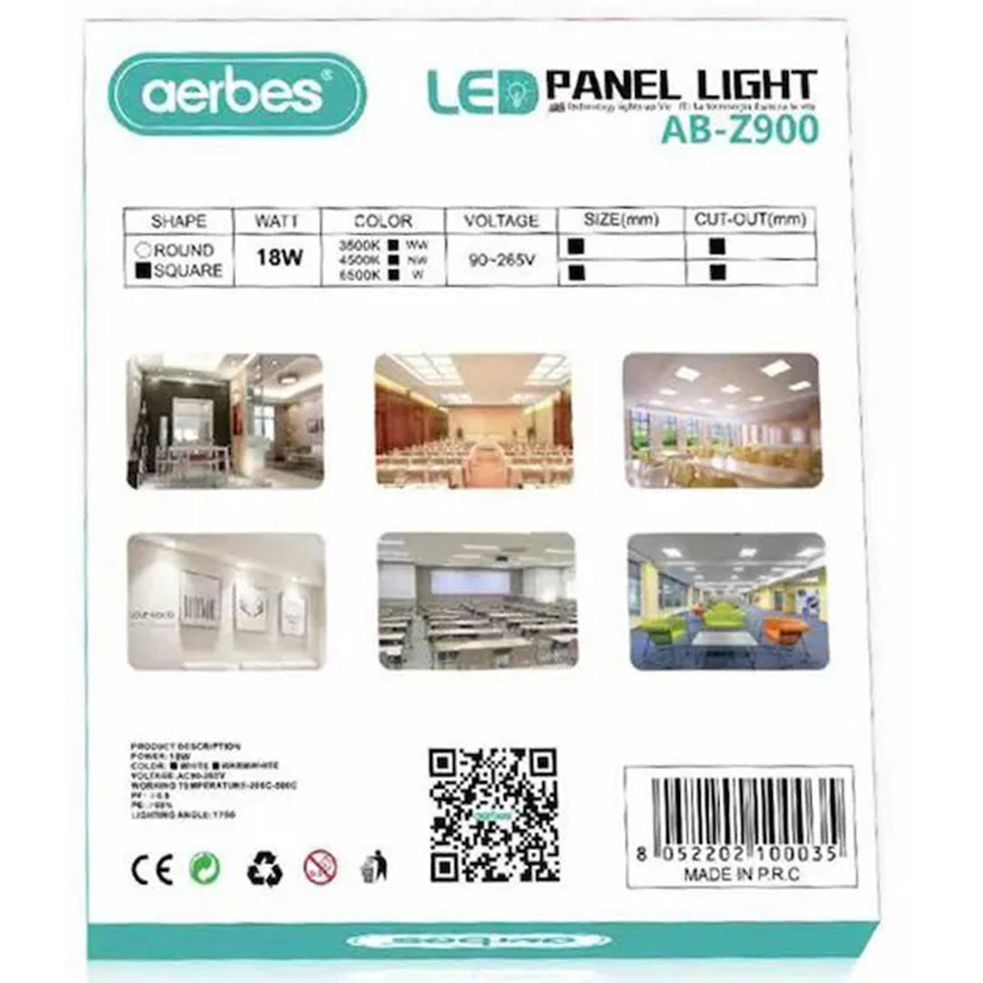 Προβολέας LED panel light τετράγωνο σχήμα 18W aerbes AB-Z900