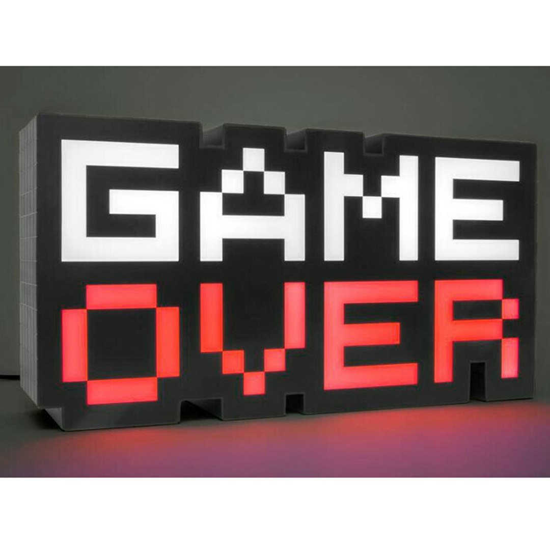 Διακοσμητικό φωτιστικό GAME OVER με εναλλαγές χρωματισμών και ανίχνευση ήχου