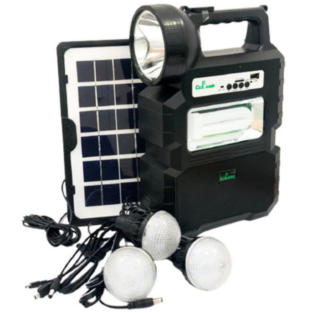 Ηλιακό κιτ - ισχυρός ηλιακός φακός 10W LED, Powerbank, Bluetooth ηχείο Mp3 Fm Radio και 3 λάμπες φωτισμού led CL-810