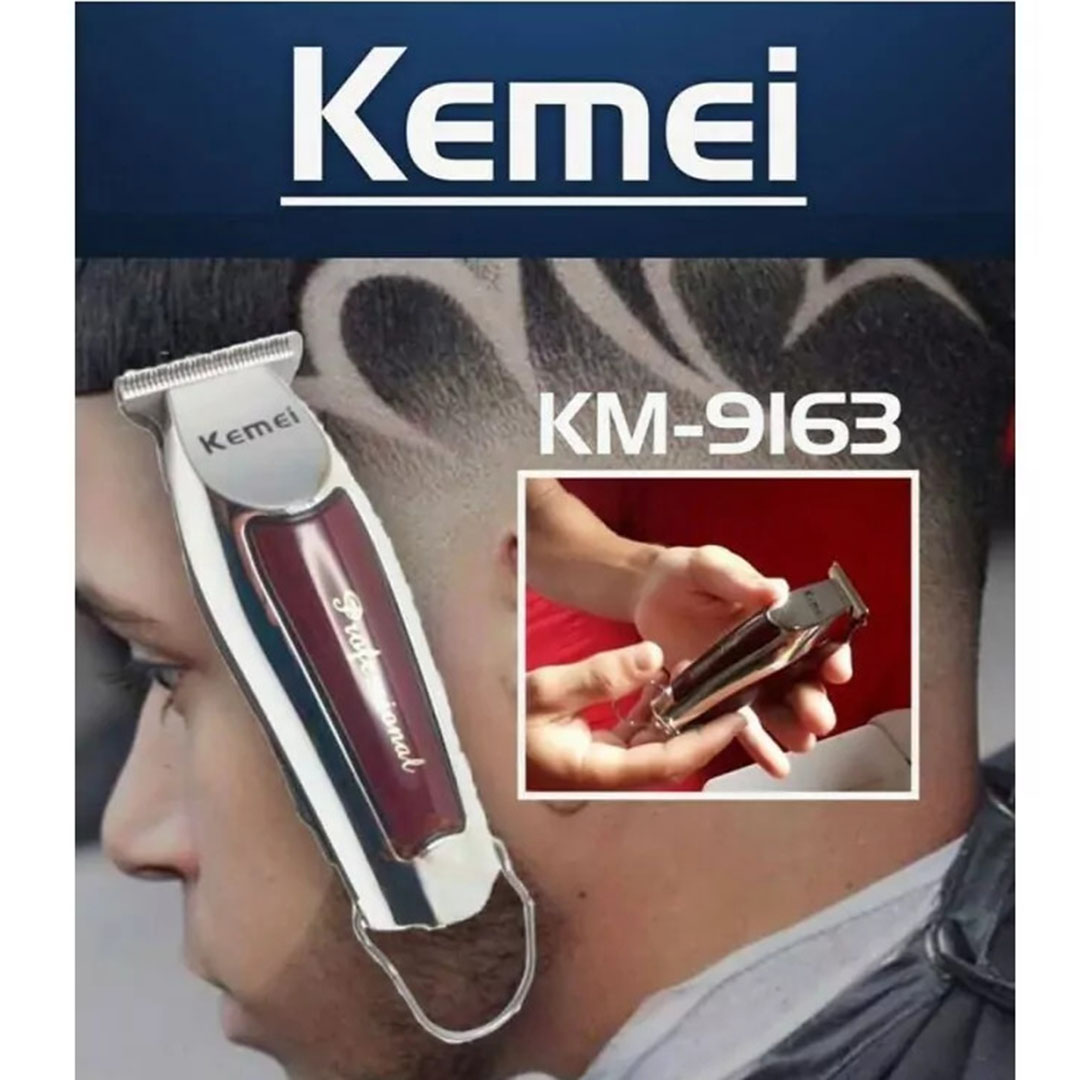 Επαγγελματική κουρευτική μηχανή Kemei KM-9163 ασημί