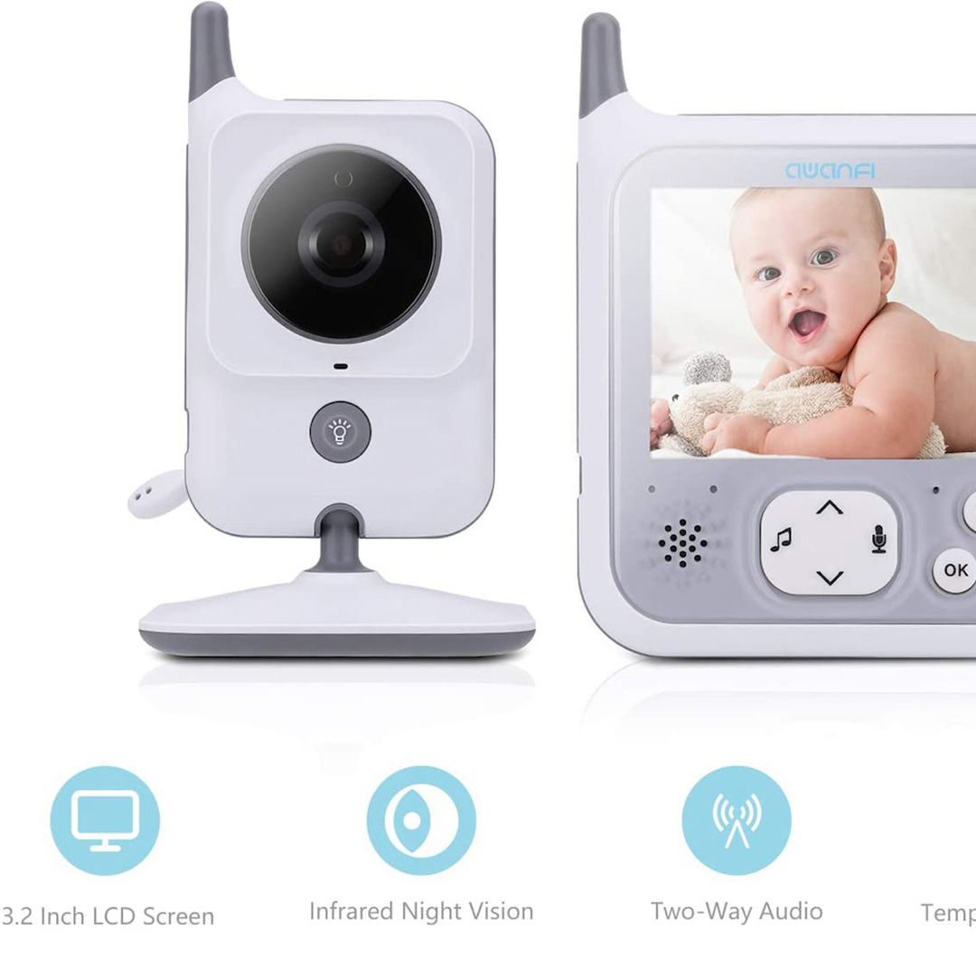 Ασύρματη ενδοεπικοινωνία μωρού με κάμερα, οθόνη 3.2inch και αμφίδρομη επικοινωνία VB607