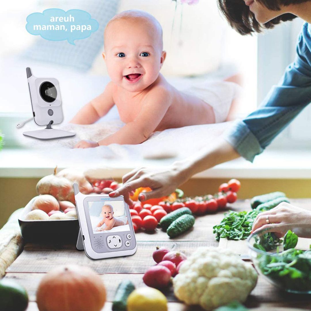 Ασύρματη ενδοεπικοινωνία μωρού με κάμερα, οθόνη 3.2inch και αμφίδρομη επικοινωνία VB607