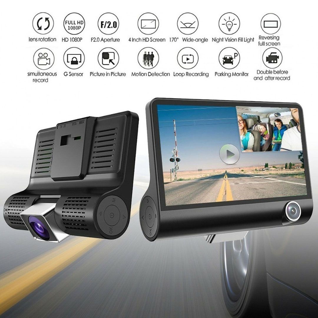 Σετ κάμερα DVR αυτοκινήτου 1080P με Οθόνη 4inch για παρμπρίζ με βεντούζα και κάμερα οπισθοπορείας JIAGENG JG-X001
