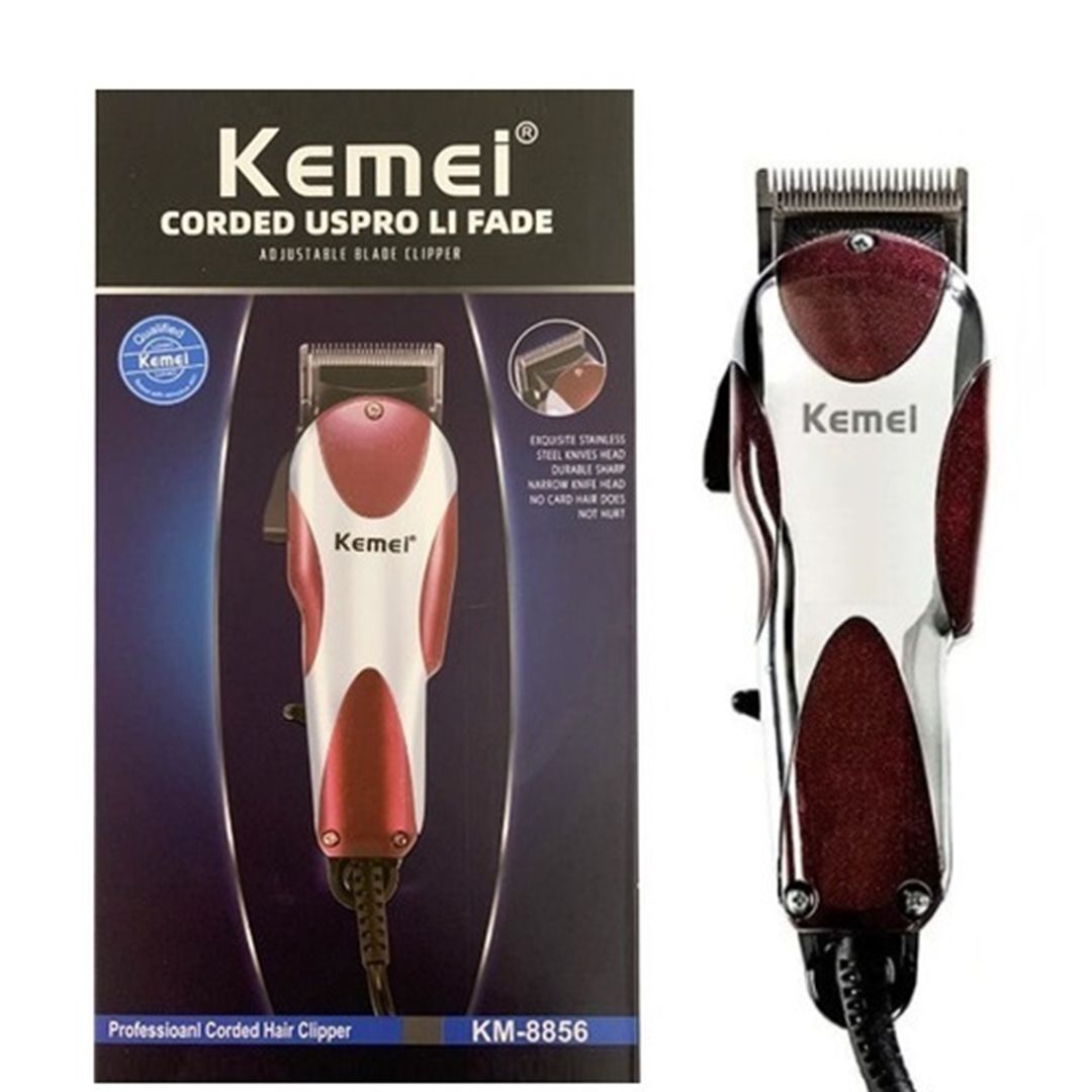 Κουρευτική μηχανή ρεύματος Kemei KM-8856 κόκκινη