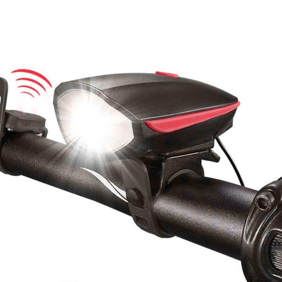Επαναφορτιζόμενο φως ποδηλάτου 250LM με κουδούνι BL-7588 μαύρο-κόκκινο