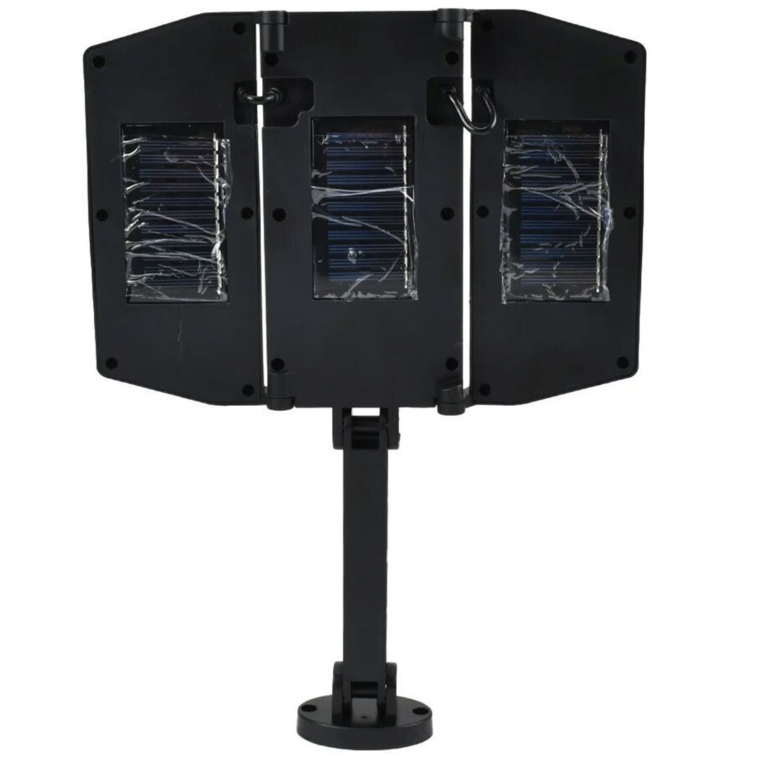 LED αδιάβροχο ηλιακό επιτοίχιο αναδιπλούμενο φωτιστικό με ανιχνευτή κίνησης W796-6 μαύρο