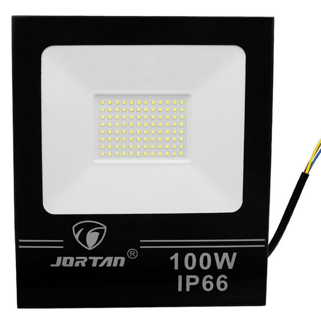 LED Αδιάβροχος Προβολέας 100W 96 SMD 8000LM 220V Ψυχρό Λευκό IP66 JORTAN TP100W μαύρος
