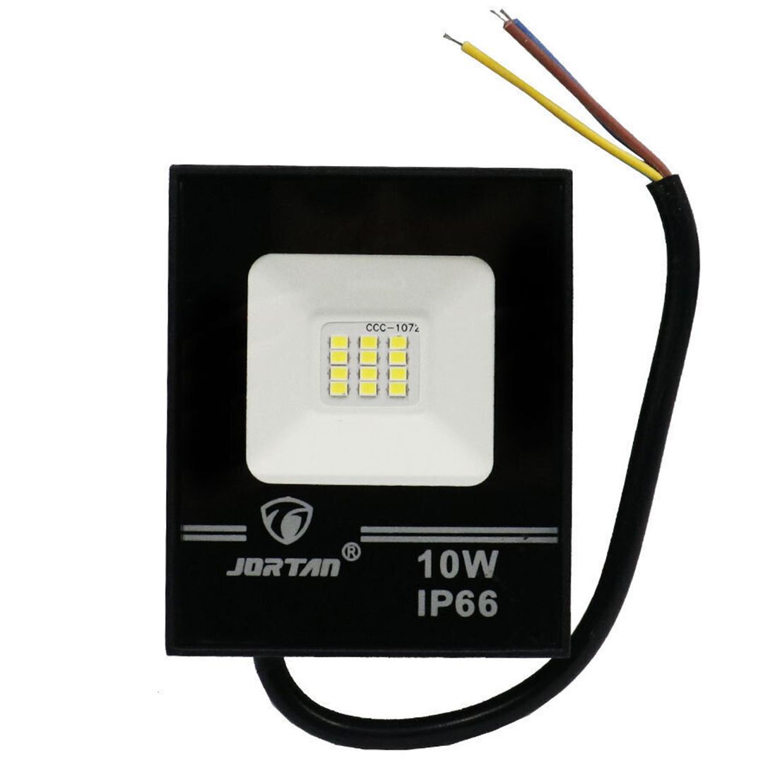 Στεγανός Προβολέας IP66 Ισχύος 10W με Ψυχρό Λευκό Φως σε Μαύρο χρώμα JORTAN TP10W