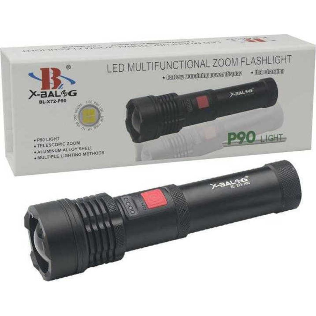 X-Balog Επαναφορτιζόμενος Φακός LED Αδιάβροχος IPX4 με Μέγιστη Φωτεινότητα 1500lm P90 BL-X72-P90