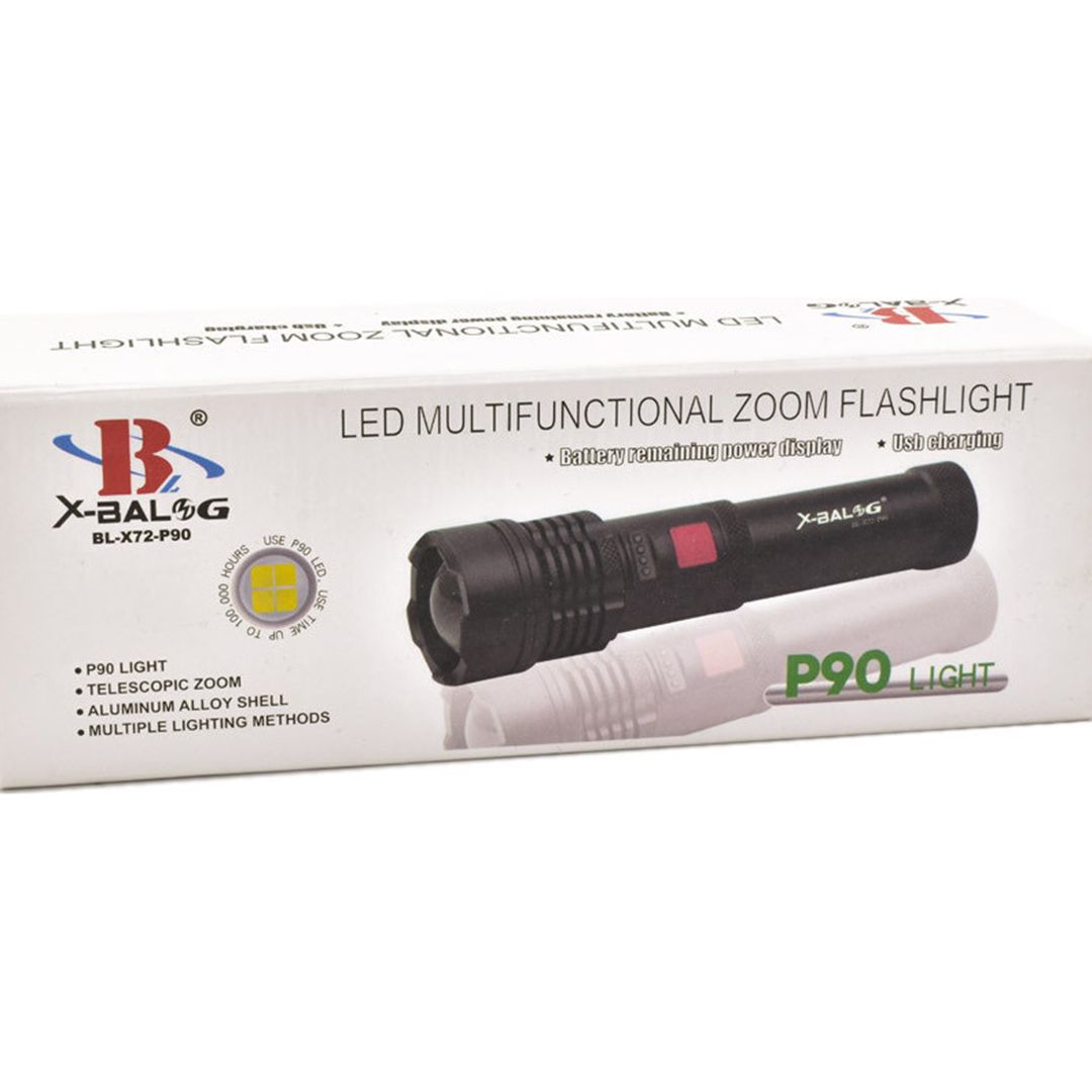 X-Balog Επαναφορτιζόμενος Φακός LED Αδιάβροχος IPX4 με Μέγιστη Φωτεινότητα 1500lm P90 BL-X72-P90