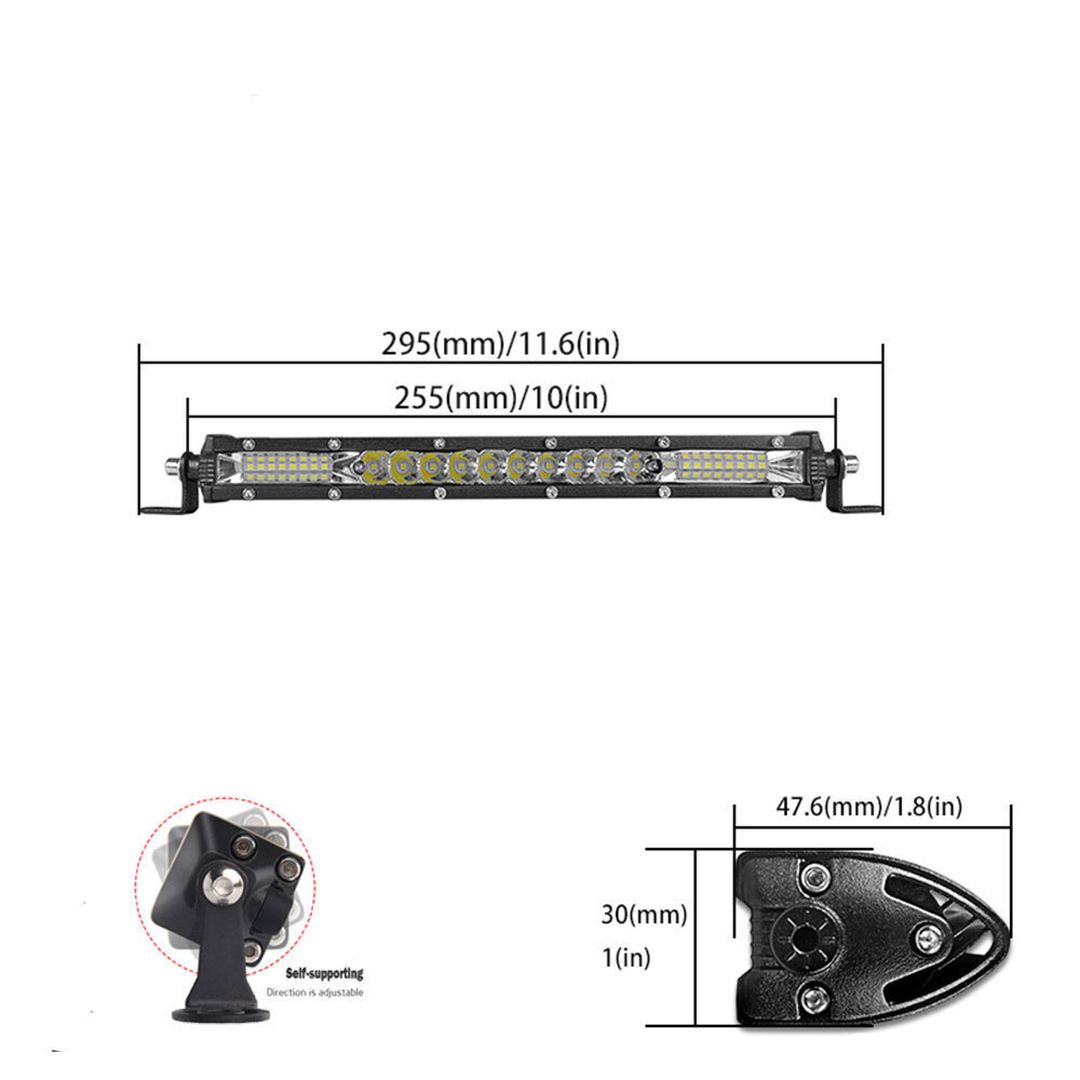 LED Αδιάβροχο Προβολάκι - Μπάρα Αλουμινίου 12V-24V 28cm 102W 34 SMD IP68 8160LM 6000K OYQP-0055