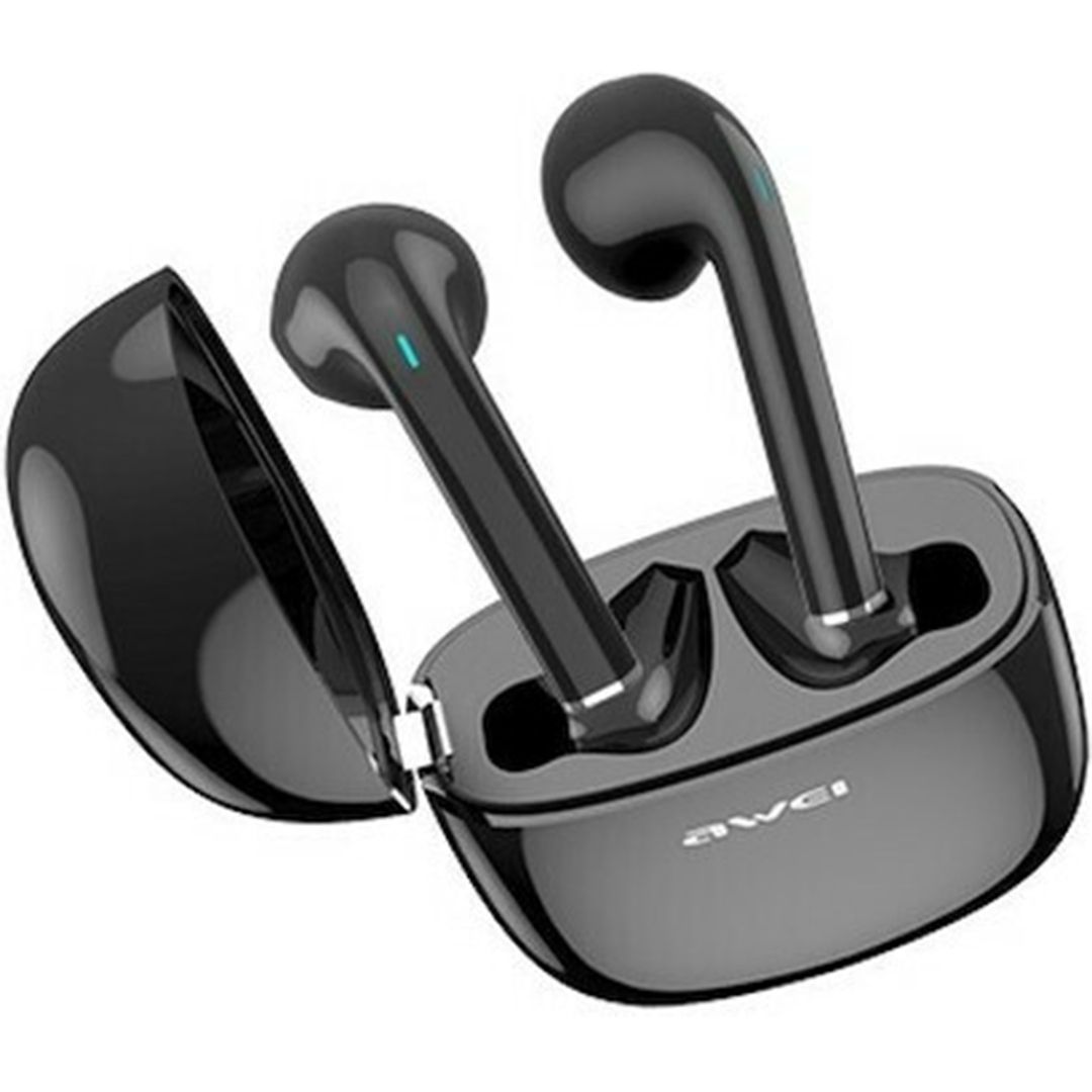 In-ear Bluetooth handsfree ακουστικά με αντοχή στον ιδρώτα και θήκη φόρτισης Awei T28 μαύρα