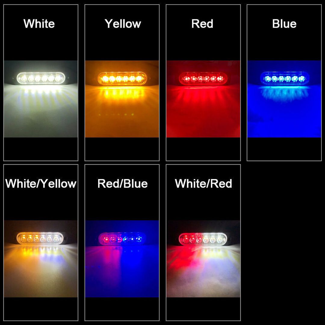 Φανάρι LED Μπλε - Κόκκινο με 18 λειτουργίες 11cm 12V - 24V 6 SMD 1080LM IP66 0076