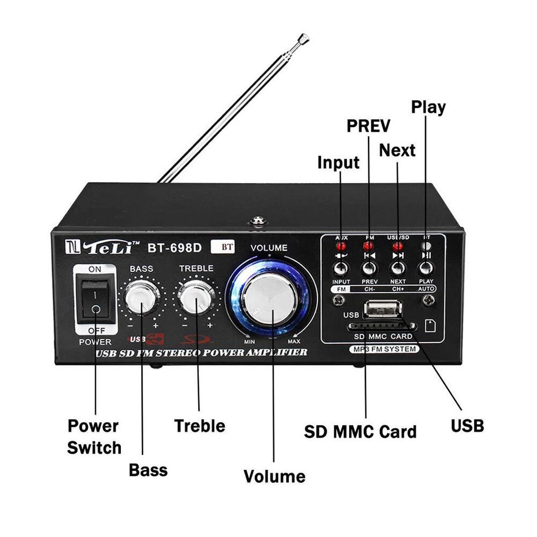 Ολοκληρωμένος Ενισχυτής Hi-Fi Stereo BT-698D Μαύρος