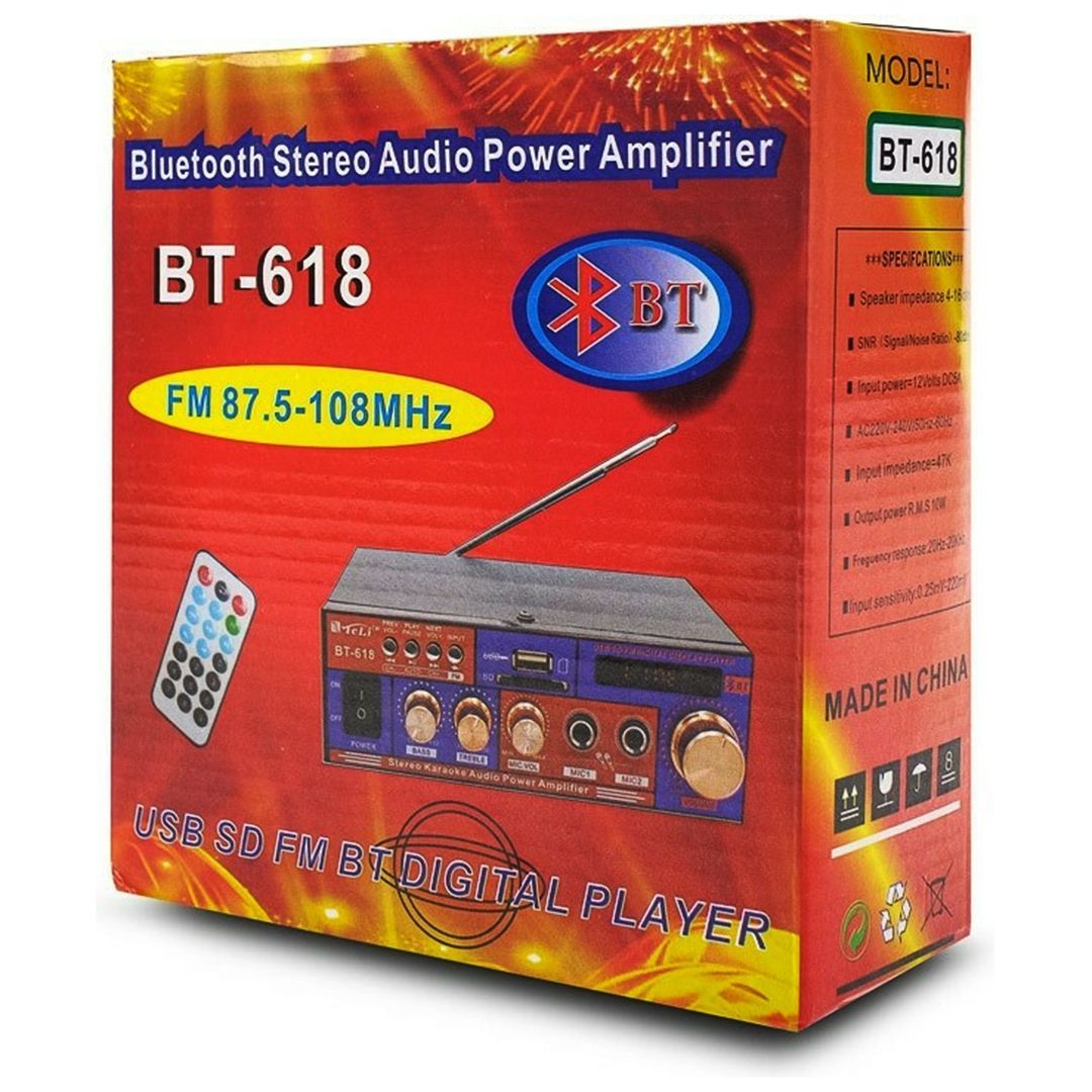 Ενισχυτής με λειτουργία Karaoke Mini Teli BT-618 σε Μαύρο Χρώμα