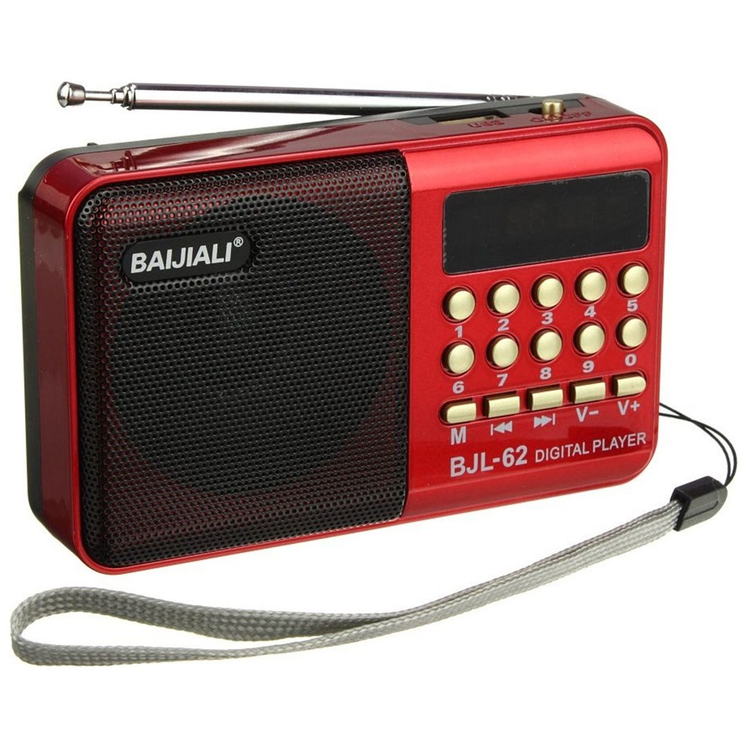 Baijiali BJL-62 Ραδιοφωνάκι Επαναφορτιζόμενο με USB Κόκκινο