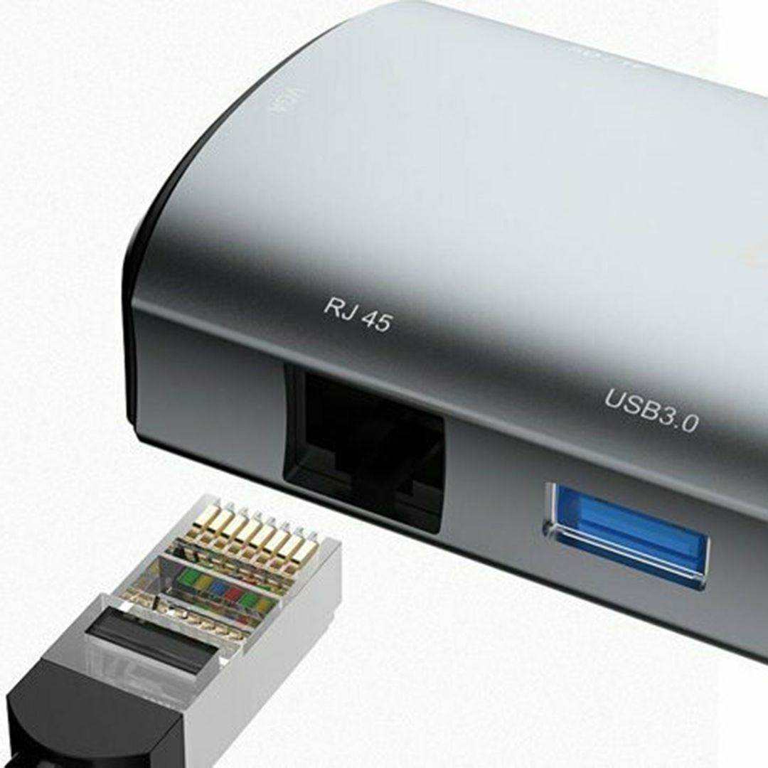 Dudao A15Pro USB-C Docking Station με HDMI 4K PD Ethernet και συνδεση 2 Οθονών Γκρι