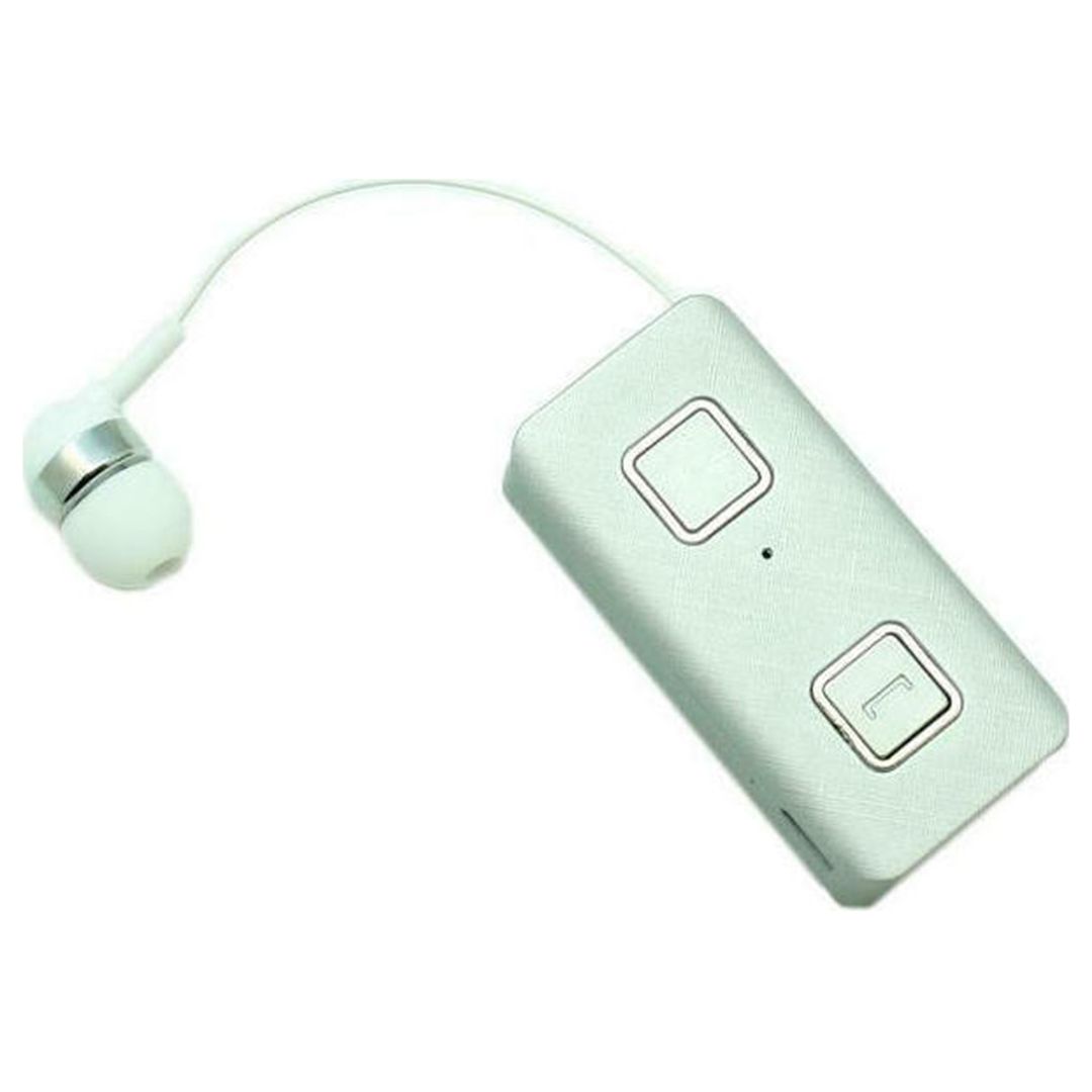 Ακουστικό Bluetooth Handsfree In-ear Πέτου με Δόνηση και Κλιπ K-35 Λευκό
