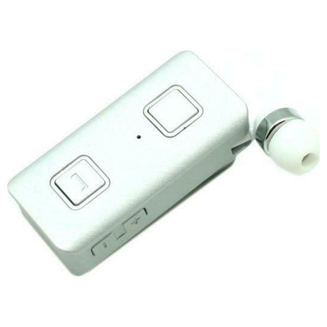 Ακουστικό Bluetooth Handsfree In-ear Πέτου με Δόνηση και Κλιπ K-35 Λευκό