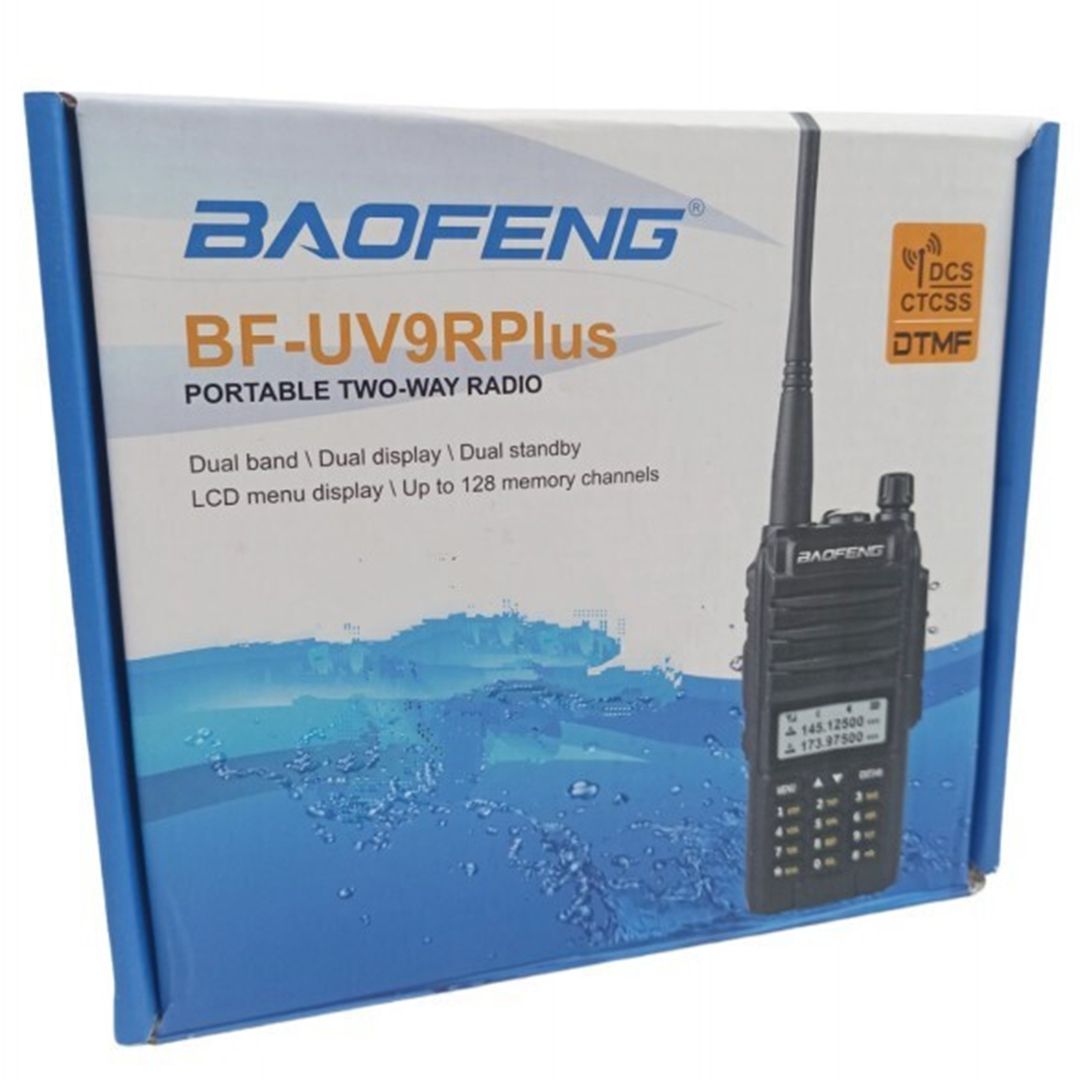 Baofeng UV-9R Plus Ασύρματος Πομποδέκτης UHF/VHF με Μονόχρωμη Οθόνη Μαύρος