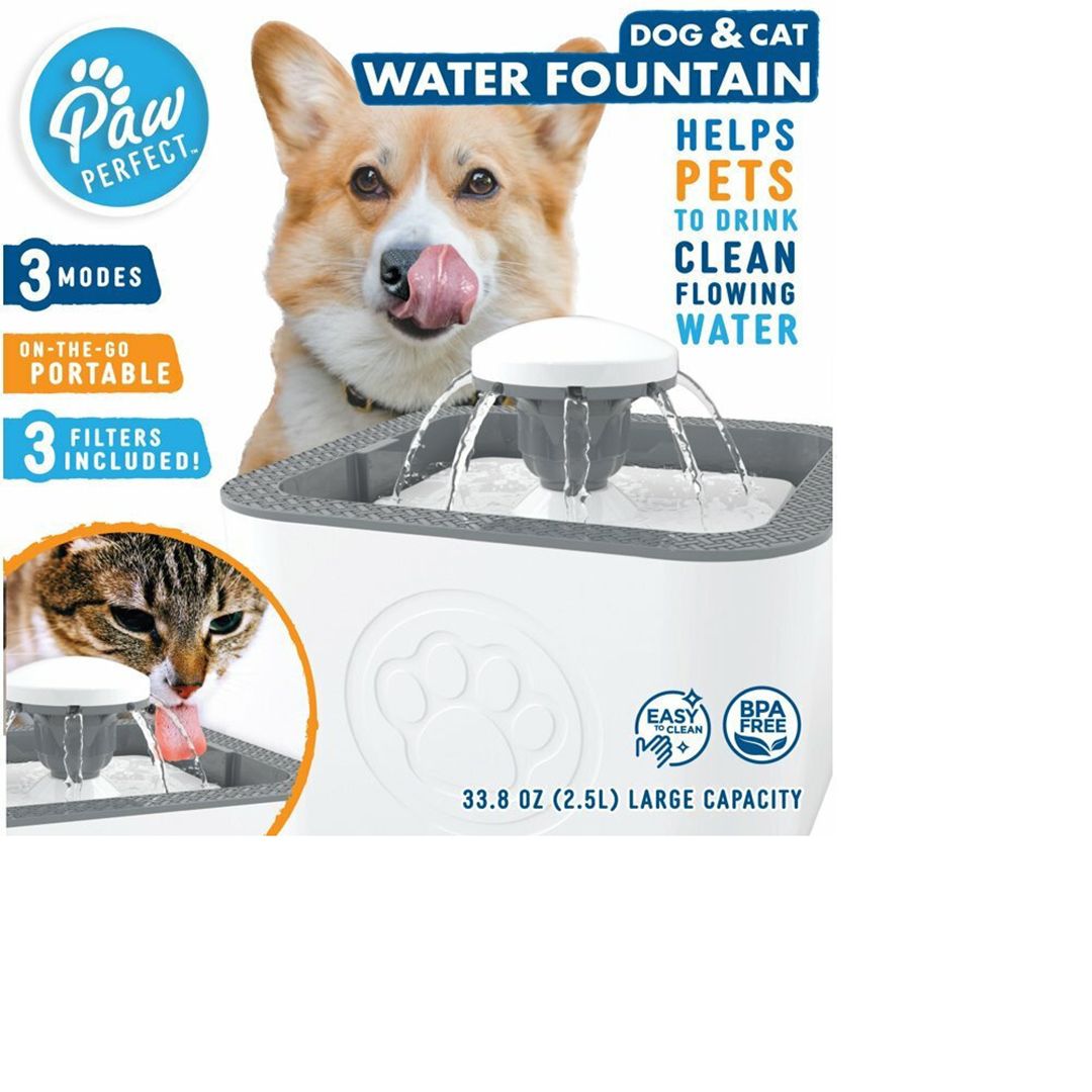 Συντριβάνι νερού κατοικίδιων 2,5L - Pet water fountain γκρι