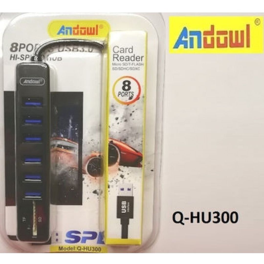 Andowl Q-HU300 USB 3.0 Hub 8 Θυρών με σύνδεση USB-A & Θύρα Φόρτισης