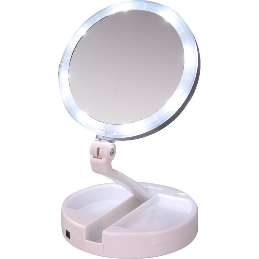 Καθρέπτης Μακιγιάζ Επιτραπέζιος με Φως 15.5cm Λευκός 53630