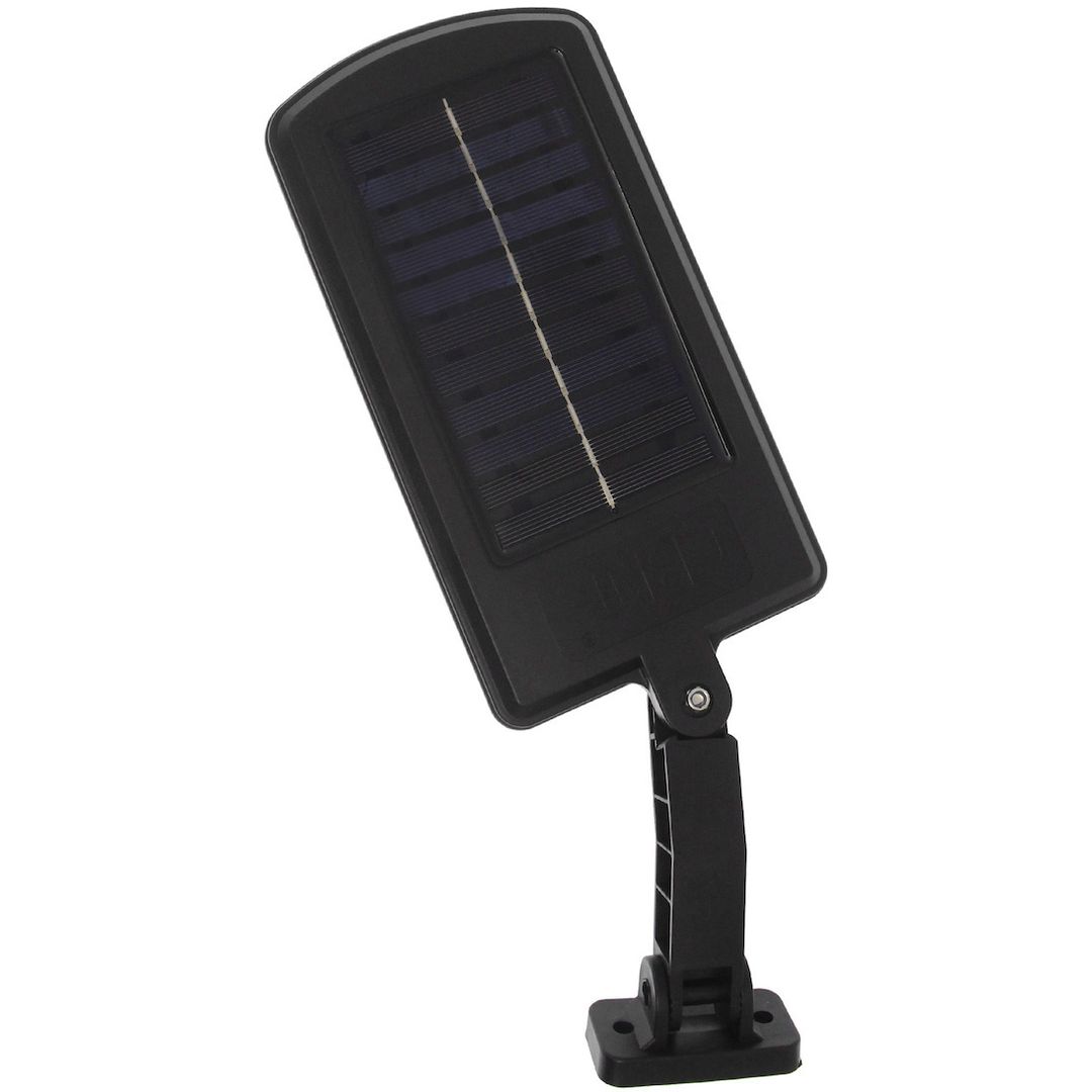 Στεγανό Ηλιακό Φωτιστικό Δρόμου IP65 με Ανιχνευτή Κίνησης, Αισθητήρα Φωτός και Τηλεχειριστήριο και Ψυχρό Λευκό Φως σε Μαύρο Χρώμα BK-240-SMD