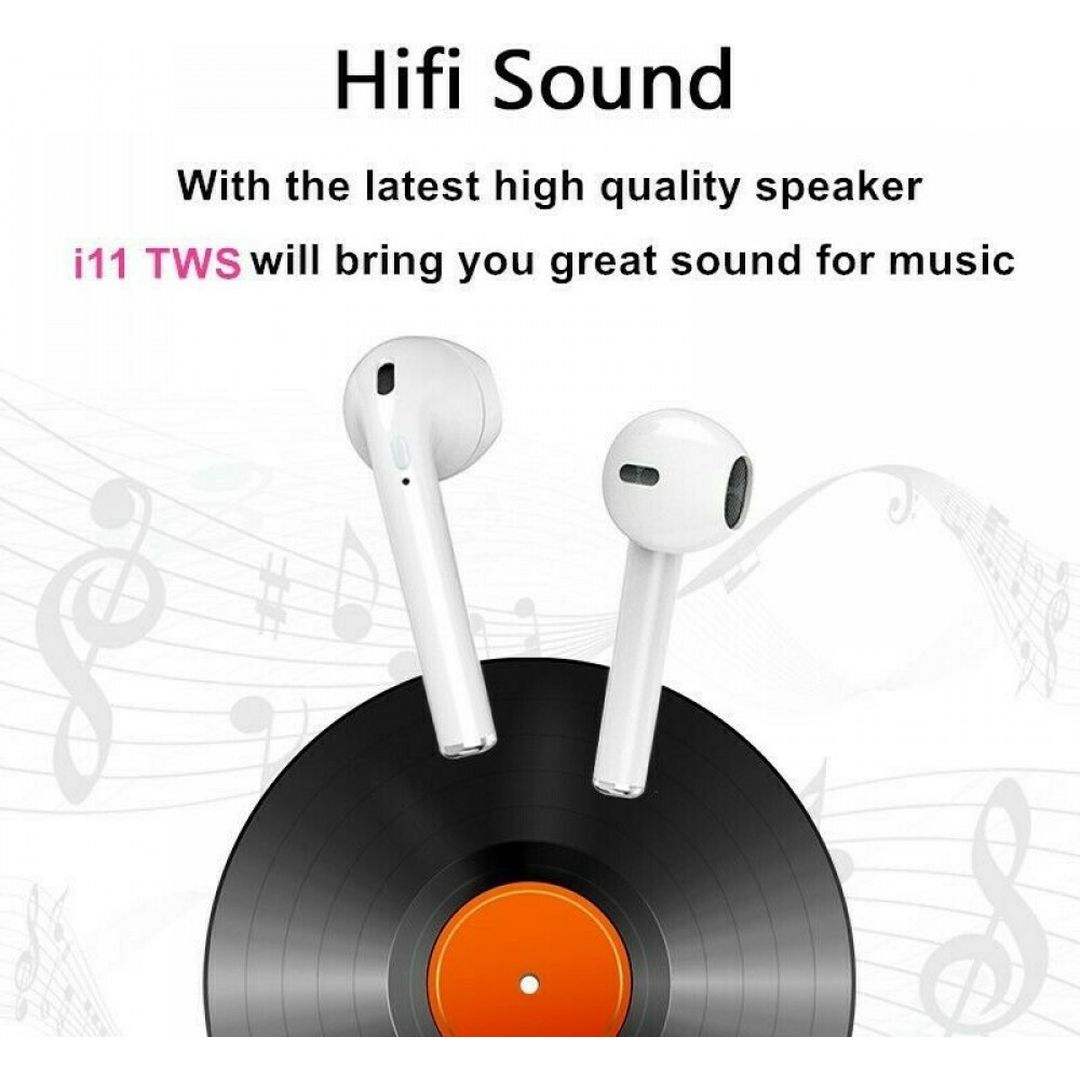 TWS i11 Earbud Bluetooth Handsfree Ακουστικά με Θήκη Φόρτισης Λευκά