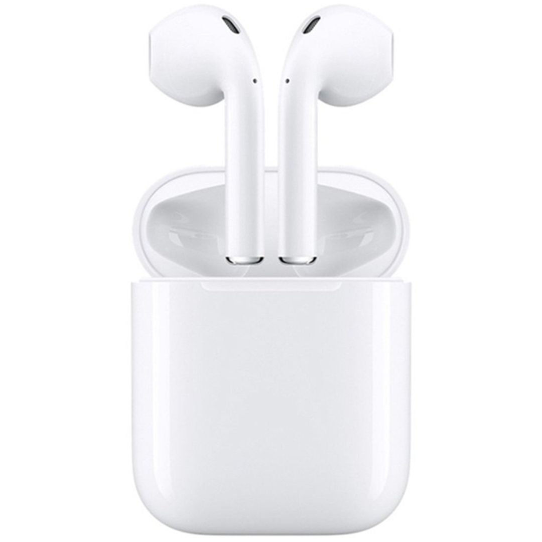 i12 Earbud Bluetooth Handsfree Ακουστικά με Θήκη Φόρτισης Λευκά