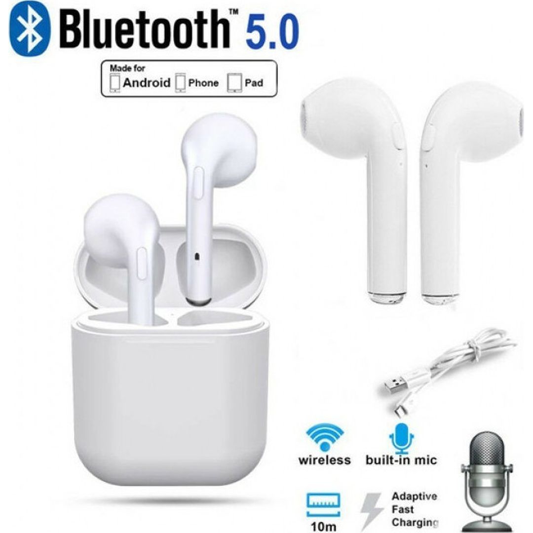 i9S-TWS Earbud Bluetooth Handsfree Ακουστικά με Θήκη Φόρτισης Λευκά