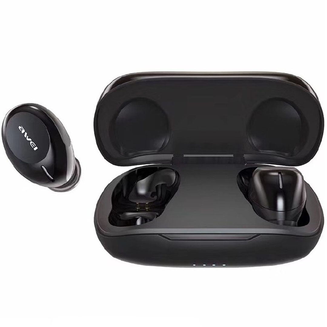 Awei T20 In-ear Bluetooth Handsfree Ακουστικά με Αντοχή στον Ιδρώτα και Θήκη Φόρτισης Μαύρα
