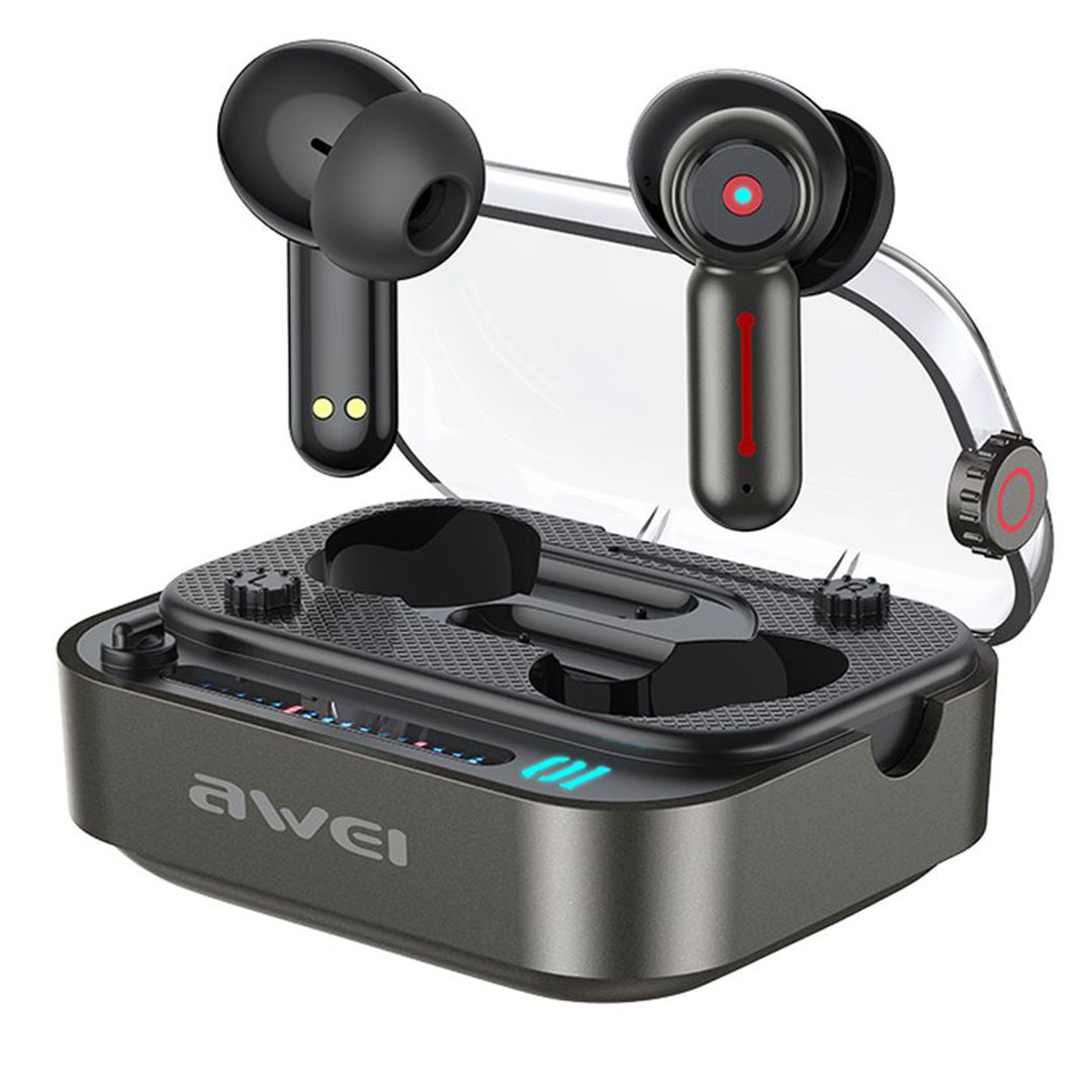 Awei T58 In-ear Bluetooth Handsfree Ακουστικά με Θήκη Φόρτισης Μαύρα