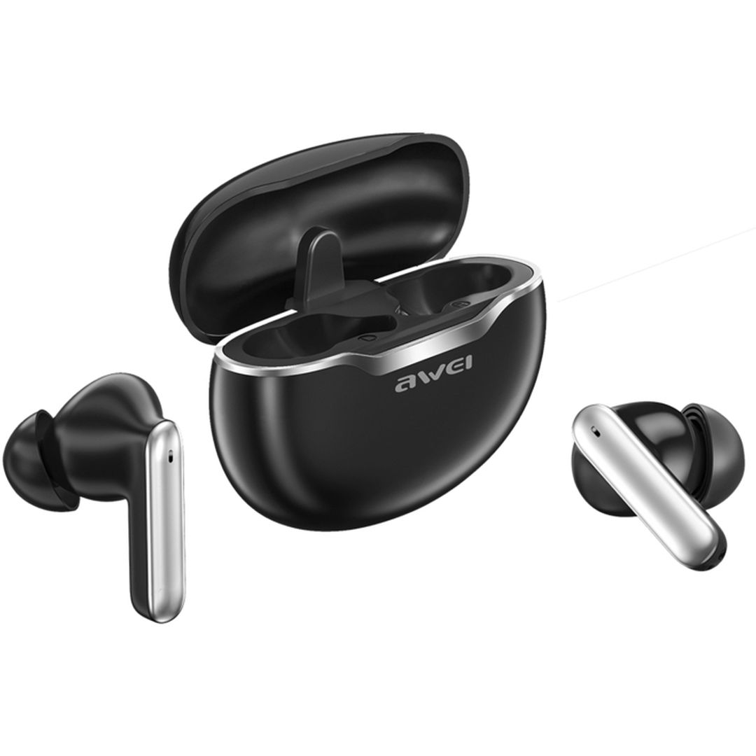 Awei T50 In-ear Bluetooth Handsfree Ακουστικά με Αντοχή στον Ιδρώτα και Θήκη Φόρτισης Μαύρα