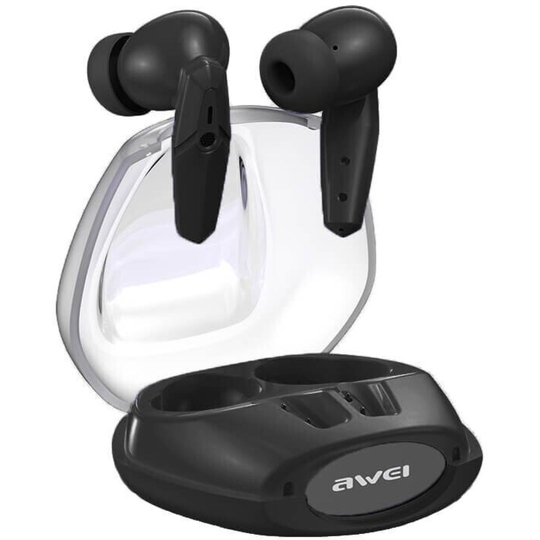 Awei T25 In-ear Bluetooth Handsfree Ακουστικά με Θήκη Φόρτισης Μαύρα