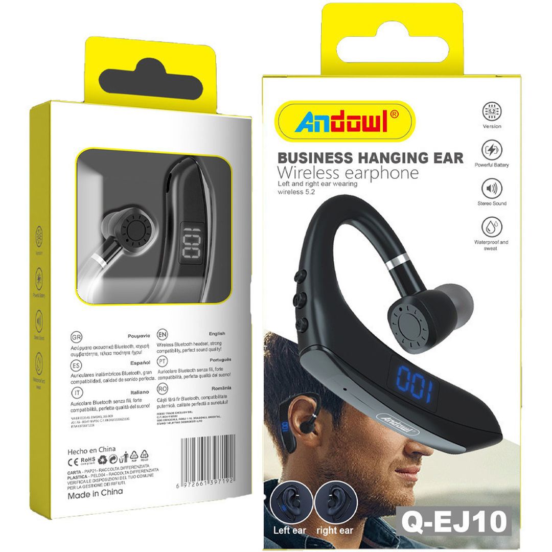 Andowl Q-EJ10 In-ear Bluetooth Handsfree Ακουστικό Μαύρο