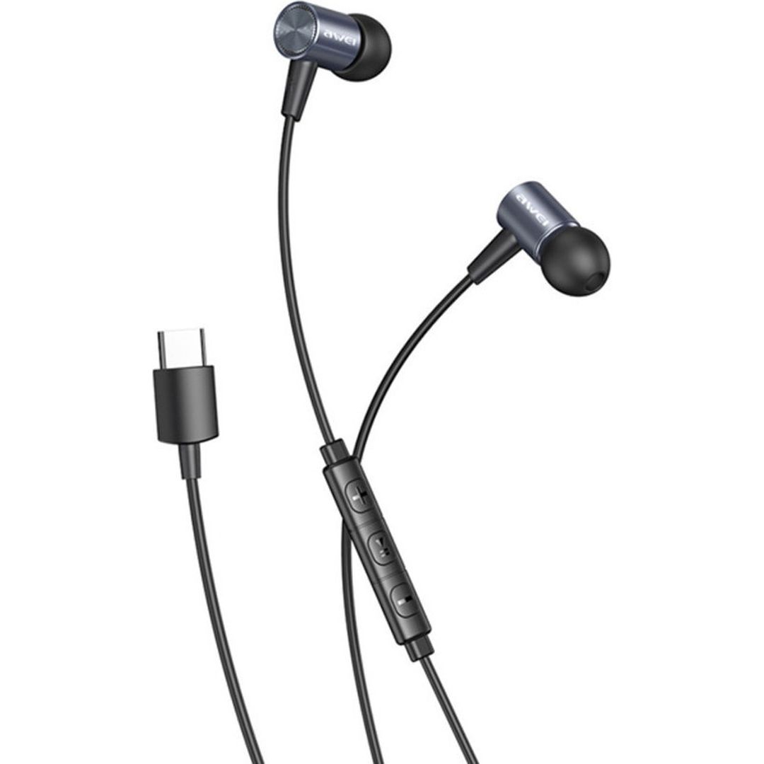 Awei TC-2 In-ear Handsfree με Βύσμα USB-C Γκρι