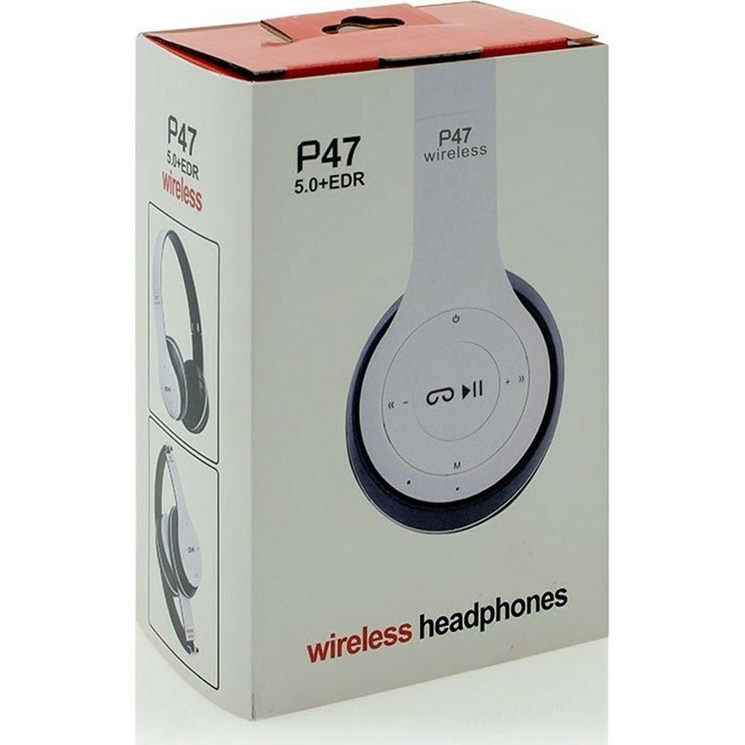 P47 Wireless BT Over Ear Ακουστικά Λευκά