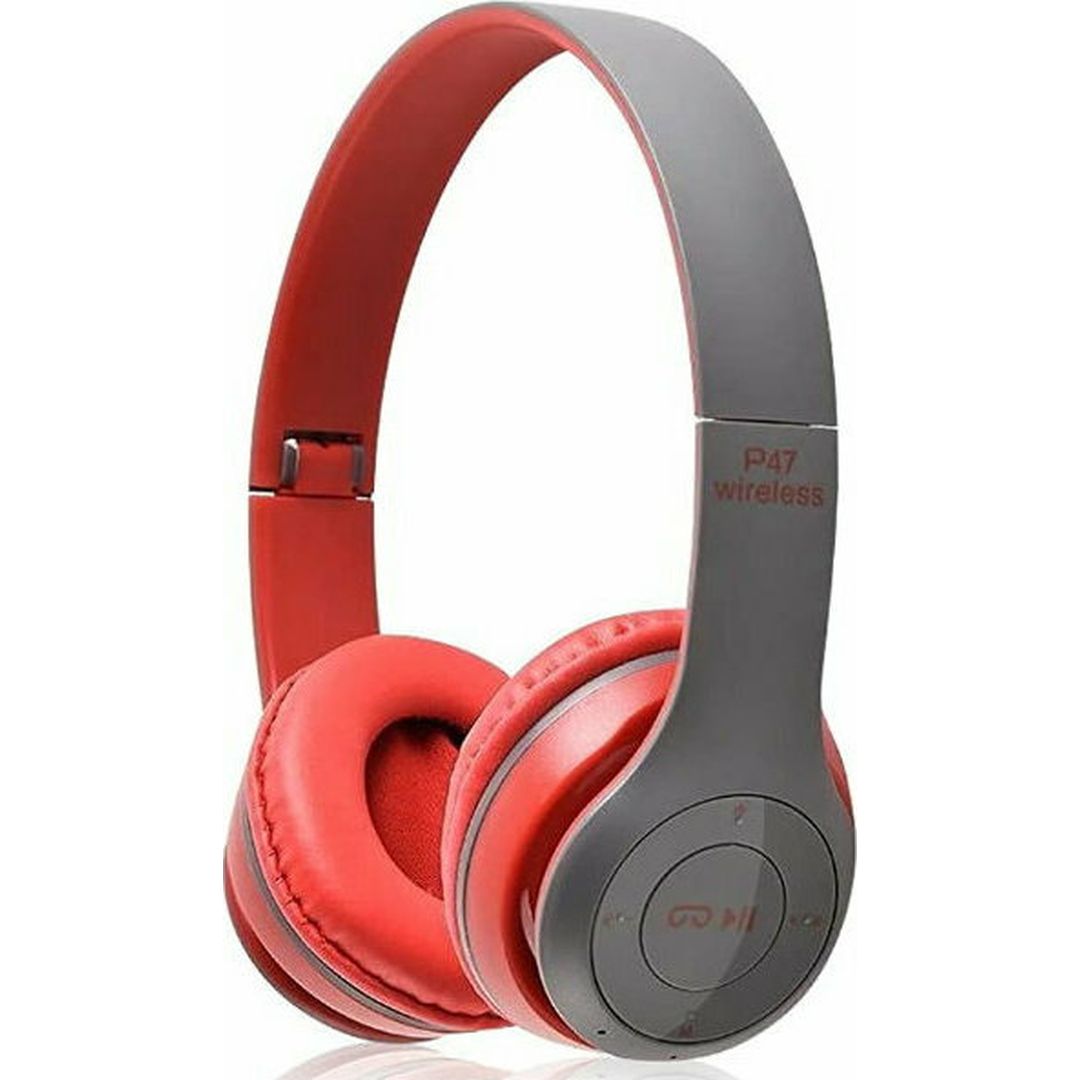 P47 Wireless BT Over Ear Ακουστικά Κόκκινα