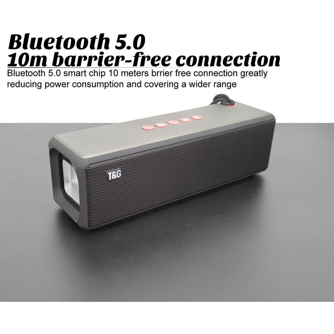 T&G TG271 Ηχείο Bluetooth 10W με Ραδιόφωνο Γκρι